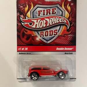 Hot Wheels Double Demon Fire Rods Series #N9025 New NRFP 2008 Red 1:64 B42